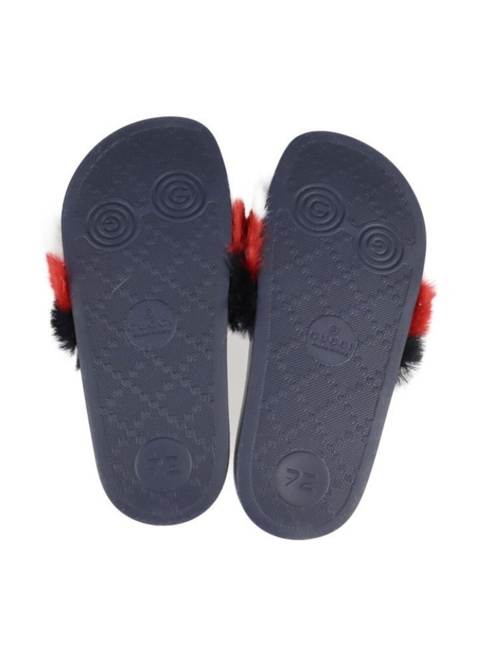 Gucci Horsebit Sandals 29 Rubber Faux Fur Tricolor - Picture 5 of 9